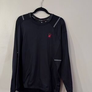 Spyder Black Long Sleeve Tee with Red Accent